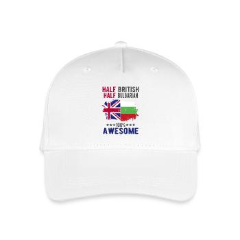 Half British Half Bulgarian - Organic Kids’ Baseball Cap - white - Front