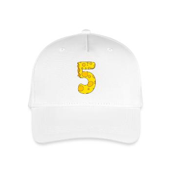 Zahl 5 Ziffer Käse - Kinder Bio Basecap - Weiß - Vorne