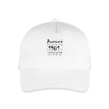 1981 - Born 1981 - Organic Kids’ Baseball Cap - white - Front