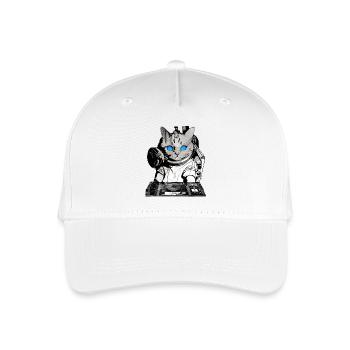 DJ Katze mit Mischpult - Kinder Bio Basecap - Weiß - Vorne