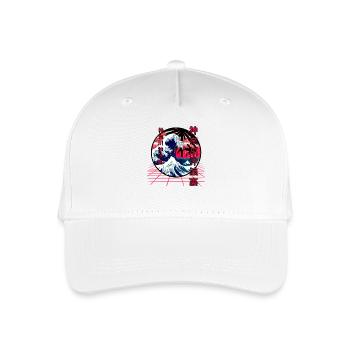 die große Welle vor kanagawa retro wave - Kinder Bio Basecap - Weiß - Vorne