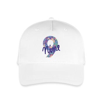 Zahl / 9 / Neun / Geburtstag / Neunter / Nummer - Kinder Bio Basecap - Weiß - Vorne