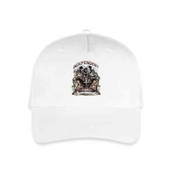 skull demon engine biker tshirt for girls - Organic Kids’ Baseball Cap - white - Front