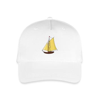 Segelboot Boot Schiff Seefahrt segeln Ahoi - Kinder Bio Basecap - Weiß - Vorne