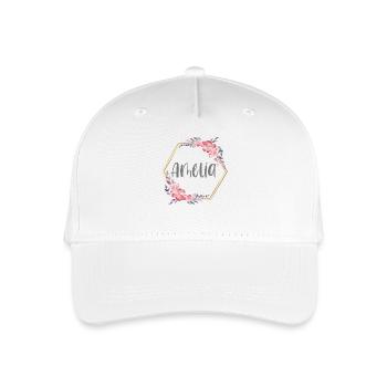 Amelia Mädchen Name Baby Geschenk - Kinder Bio Basecap - Weiß - Vorne