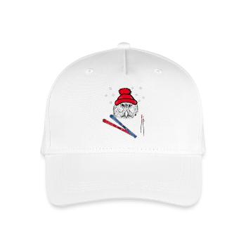 Skispringer, Wintersport - Kinder Bio Basecap - Weiß - Vorne