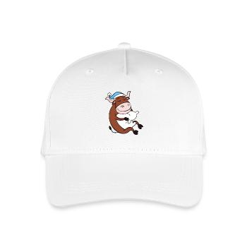 Bœuf avec oreiller et bonnet somnolent - Casquette de baseball bio Enfant - blanc - Devant