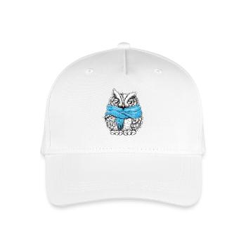 Eule mit Schal - Kinder Bio Basecap - Weiß - Vorne
