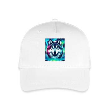 Wolf Husky Hund - Kinder Bio Basecap - Weiß - Vorne