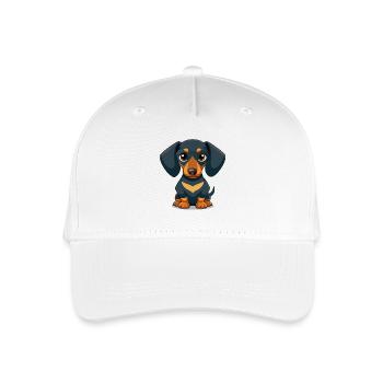Cute Cartoon Dachshund Puppy shirt - Organic Kids’ Baseball Cap - white - Front