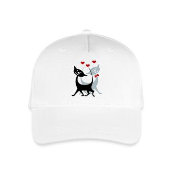 verliebte Katzen - Kinder Bio Basecap - Weiß - Vorne