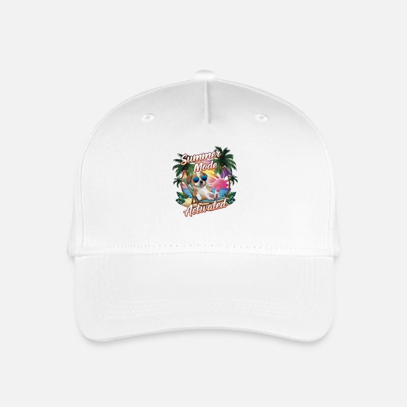 Schillernde Hundeeleganz Sommer-aktivierte Mode - Kinder Bio Basecap - Weiß