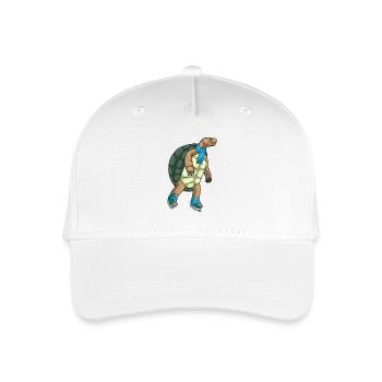 Schildkröte Eislaufen Schlittschuhe - Kinder Bio Basecap - Weiß - Vorne
