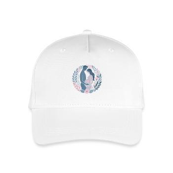 Expecting Parent Love Floral Pregnant Announcement - Organic Kids’ Baseball Cap - white - Front
