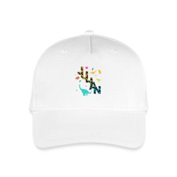 JULIAN - Beautiful boy name with dinosaur - Organic Kids’ Baseball Cap - white - Front