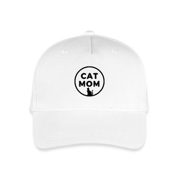 KATZENMAMA (DUNKLES TEXTDESIGN) - Kinder Bio Basecap - Weiß - Vorne