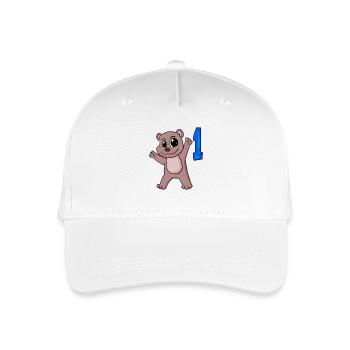 Numéro 1 Numéro Un - Motif Ours - Casquette de baseball bio Enfant - blanc - Devant