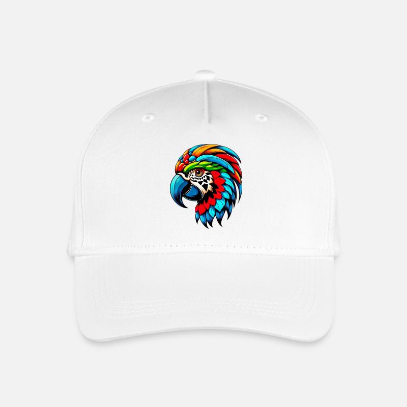 Harlekin Papagei - Kinder Bio Basecap - Weiß