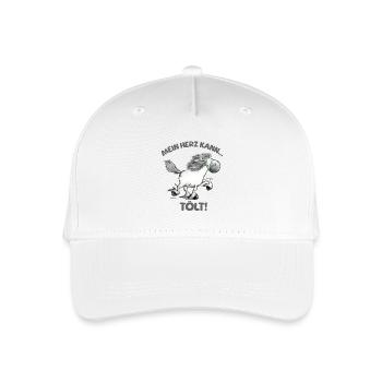 Lustiges Islandpferd Mein Herz Kann Tölt Spruch - Kinder Bio Basecap - Weiß - Vorne