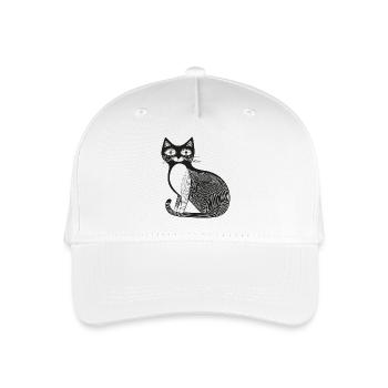 Katze - Kinder Bio Basecap - Weiß - Vorne