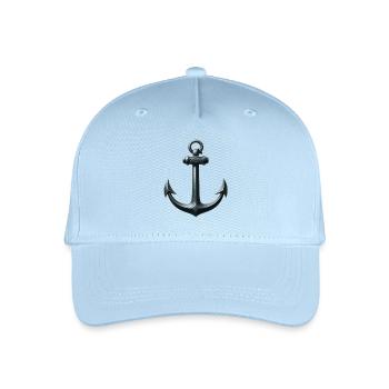 Historischer Anker mit Nautischem Design - Kinder Bio Basecap - Hellblau - Vorne