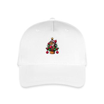 Süßer T-Rex Dino Weihnachtsbaum Comic Stil - Kinder Bio Basecap - Weiß - Vorne