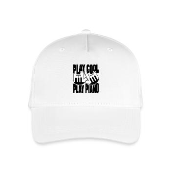 Klavier Pianist Play Cool Play Piano - Organic Kids’ Baseball Cap - white - Front
