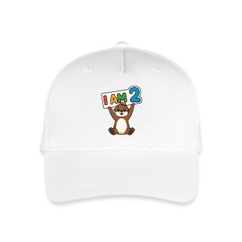 Ich bin 2 Jahre zweiter Geburtstag - Kinder Bio Basecap - Weiß - Vorne