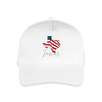 USA Flagge in der Texas State Landkarte TX - Kinder Bio Basecap - Weiß - Vorne