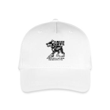 Doberman Pinscher Starts With A Wet Nose - Organic Kids’ Baseball Cap - white - Front