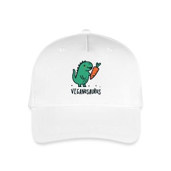 Veganosaurus Vegan Dinosaur Pun - Organic Kids’ Baseball Cap - white - Front
