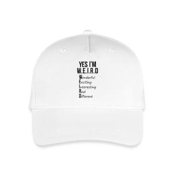 yes I'm weird - Organic Kids’ Baseball Cap - white - Front