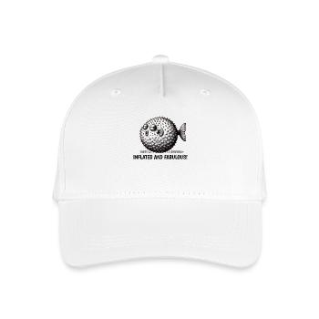 Inflated and Fabulous Pufferfish Humor Design - Kinder Bio Basecap - Weiß - Vorne
