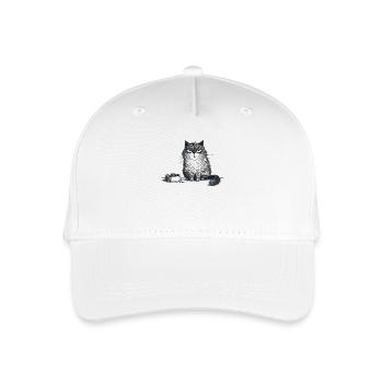 Playful Moody Cat Funny Animal Art Design - Organic Kids’ Baseball Cap - white - Front