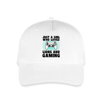 Gamer and Lions: Video Games and Wild Force - Organic Kids’ Baseball Cap - white - Front