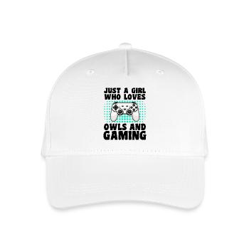 Gamer and Owls: Video Games and Night Wisdom - Organic Kids’ Baseball Cap - white - Front