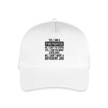 yes I am a firefighter no I can't fix stupid - Organic Kids’ Baseball Cap - white - Front