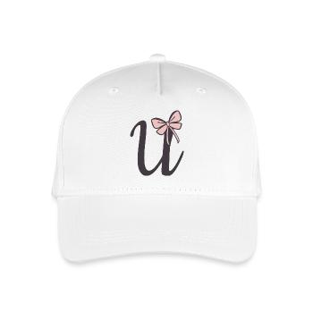 Ruban Lettre U initiale - Casquette de baseball bio Enfant - blanc - Devant