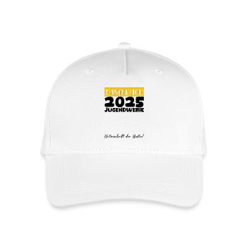 Jugendweihe 2025 Gästebuch Geschenk Mädchen Jungen - Kinder Bio Basecap - Weiß - Vorne