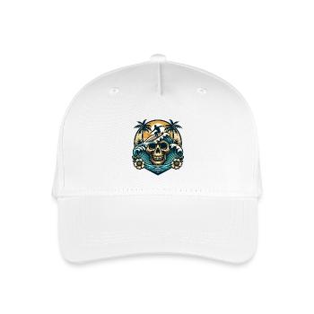 Surfing Surfer skull - Organic Kids’ Baseball Cap - white - Front