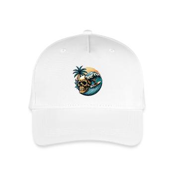 Surfen Surfer skull - Kinder Bio Basecap - Weiß - Vorne