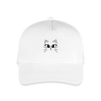 Kätzchen Katzengesicht Katze Katzen Miau - Kinder Bio Basecap - Weiß - Vorne
