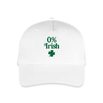 0% Irish - Organic Kids’ Baseball Cap - white - Front