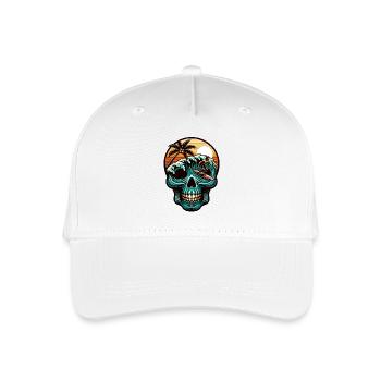 Surfing Surfer skull - Organic Kids’ Baseball Cap - white - Front