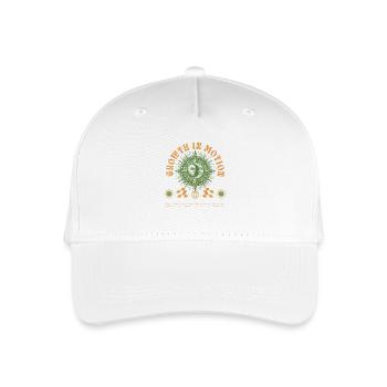 Growth in Motion – Spiritueller Kompass Statement - Kinder Bio Basecap - Weiß - Vorne