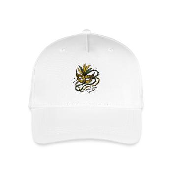 Mardi Gras Squad Mask Beaded Carnival - Organic Kids’ Baseball Cap - white - Front