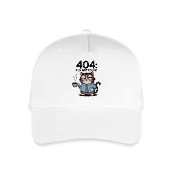 404 Spaß Nicht gefunden - müde Kaffeekatze Arbeit Meme - Kinder Bio Basecap - Weiß - Vorne