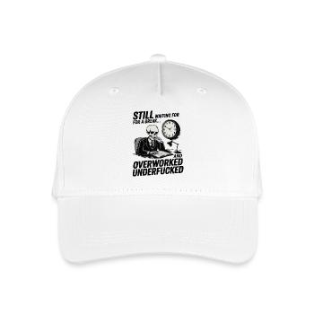 Overworked Skeleton – Office Life Dark Humor - Organic Kids’ Baseball Cap - white - Front