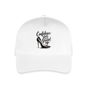 Self-confidence starts at the bottom - Organic Kids’ Baseball Cap - white - Front