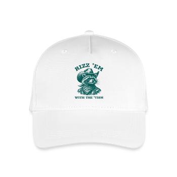 Rizz 'Em With The 'Tism Raccoon Cowboy Western - Organic Kids’ Baseball Cap - white - Front